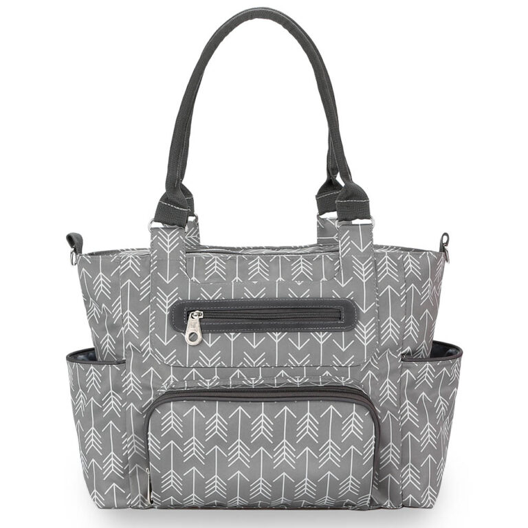 Little Story - Diaper Bag Set Of 6 With Hooks - Melange Grey