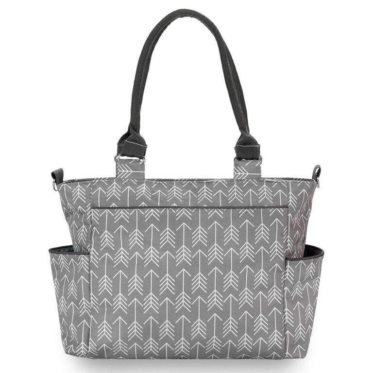 Little Story - Diaper Bag Set Of 6 With Hooks - Melange Grey