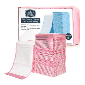 Little Story – Disposable Diaper Changing Mats – Pack Of 100Pcs – Blue