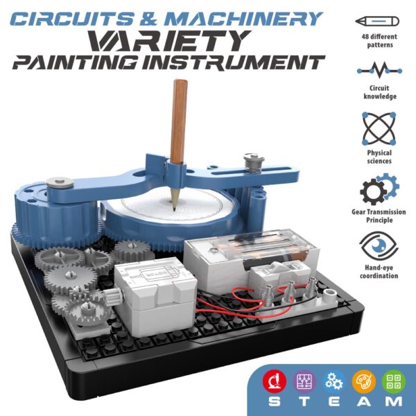 Little Story – DIY 48 Pattern Electrical Painting Plotter Instrument (36 Pcs), STEM Series – Blue