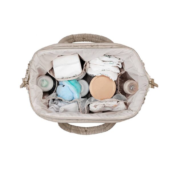 Little Story Elva Diaper Bag with Stroller Straps – Beige