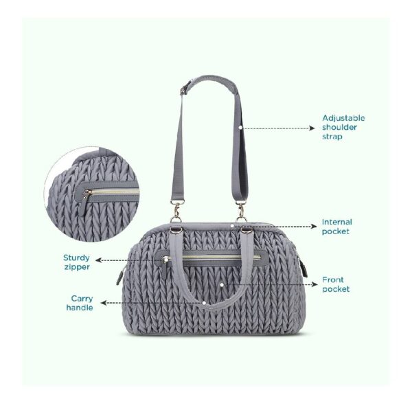 Little Story Elva Diaper Bag with Stroller Straps – Grey