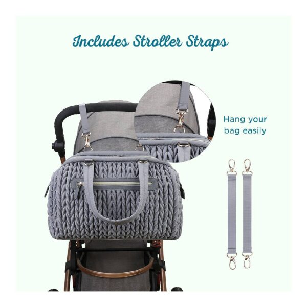 Little Story Elva Diaper Bag with Stroller Straps – Grey