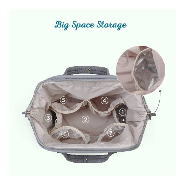 Little Story Elva Diaper Bag with Stroller Straps – Grey