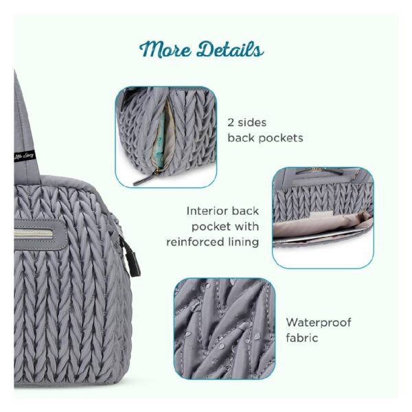 Little Story Elva Diaper Bag with Stroller Straps – Grey
