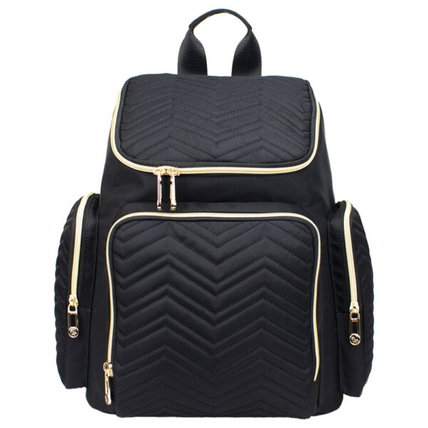 Little Story – Georgia Diaper Bag W/ Changing Pad & Stroller Hooks – Black