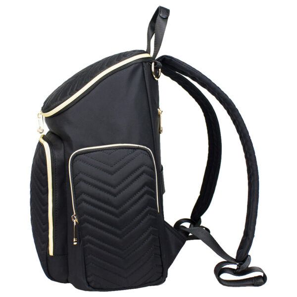 Little Story – Georgia Diaper Bag W/ Changing Pad & Stroller Hooks – Black