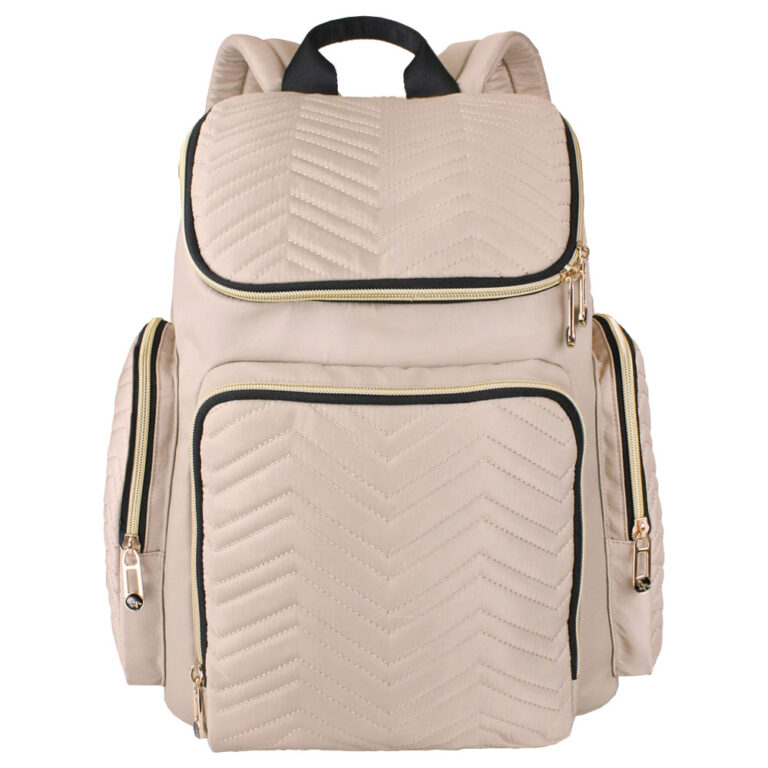 Little Story - Georgia Diaper Bag W/ Changing Pad & Stroller Hooks - Ivory