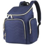 Little Story – Georgia Diaper Bag W/ Changing Pad & Stroller Hooks – Navy Blue