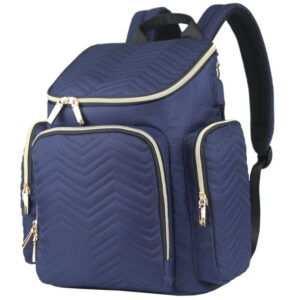 Little Story – Georgia Diaper Bag W/ Changing Pad & Stroller Hooks – Navy Blue