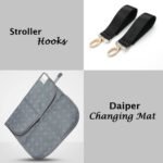 Little Story – Georgia Diaper Bag W/ Changing Pad & Stroller Hooks – Navy Blue