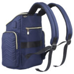 Little Story – Georgia Diaper Bag W/ Changing Pad & Stroller Hooks – Navy Blue