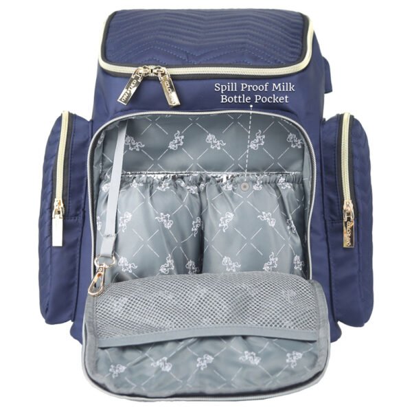 Little Story – Georgia Diaper Bag W/ Changing Pad & Stroller Hooks – Navy Blue