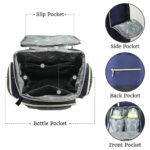 Little Story – Georgia Diaper Bag W/ Changing Pad & Stroller Hooks – Navy Blue