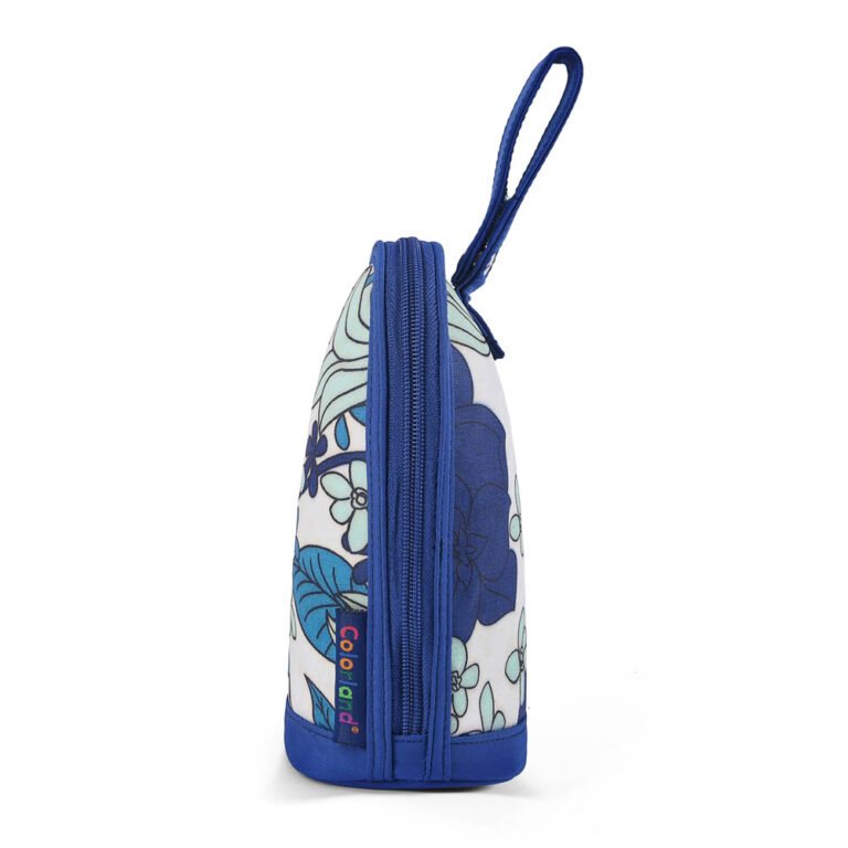 Little Story - Insulated Bottle Bag - Floral Blue