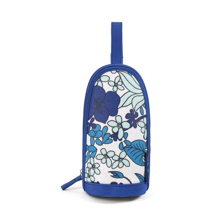 Little Story - Insulated Bottle Bag - Floral Blue