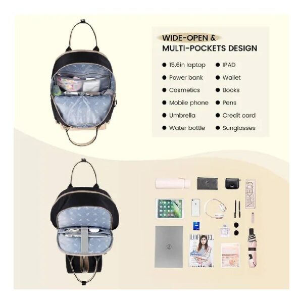 Little Story – Kenzie Mom Dad Travel Diaper Backpack – Black
