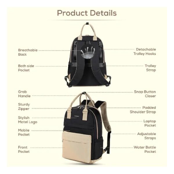 Little Story – Kenzie Mom Dad Travel Diaper Backpack – Black