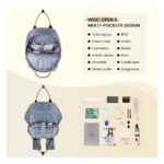 Little Story – Kenzie Mom Dad Travel Diaper Backpack – Dark Blue