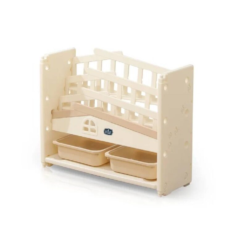 Little Story - Kids Bookshelf with 2 Toy Storage Bins - White