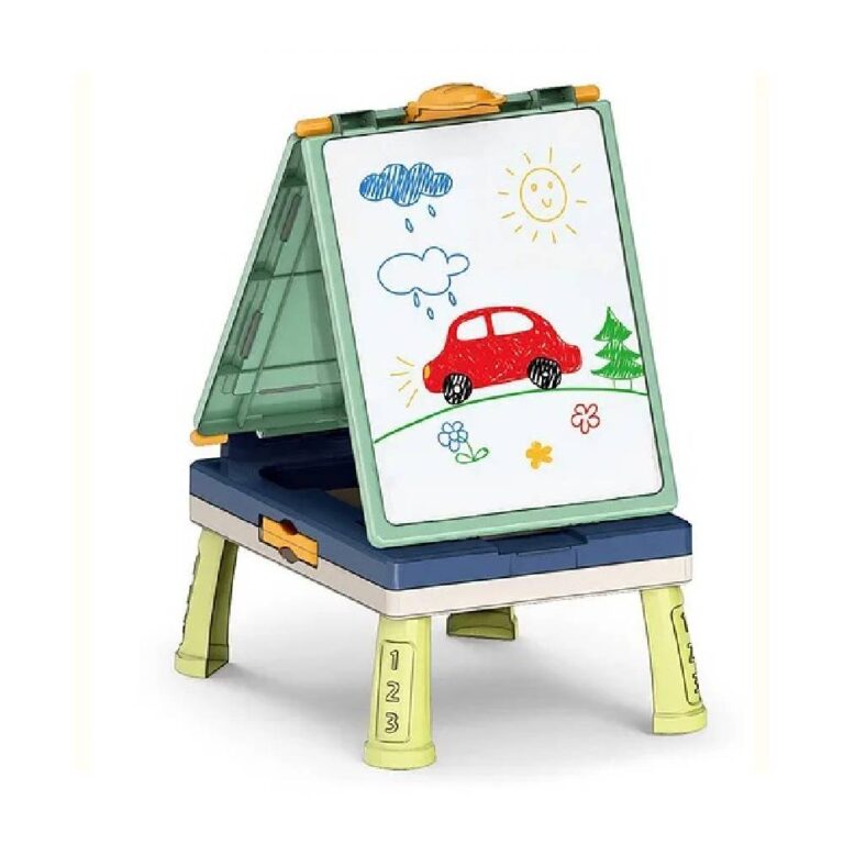 Little Story Kids Drawing Board & Game Table - Double-Sided Art Easel, 31pc Set for Ages 3 Years+, 50x38.5x29cm