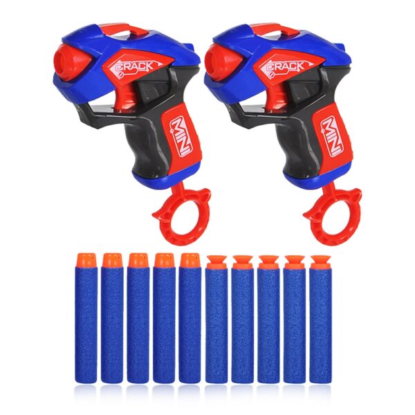 Little Story – Kids Manual Mini Bullet Gun With 10 Soft Bullets – Pack Of 2 – Blue