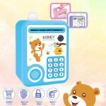 Little Story – Lovely Piggy Bank W/Fingerprint Lock & Music – Bear Blue