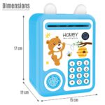 Little Story – Lovely Piggy Bank W/Fingerprint Lock & Music – Bear Blue