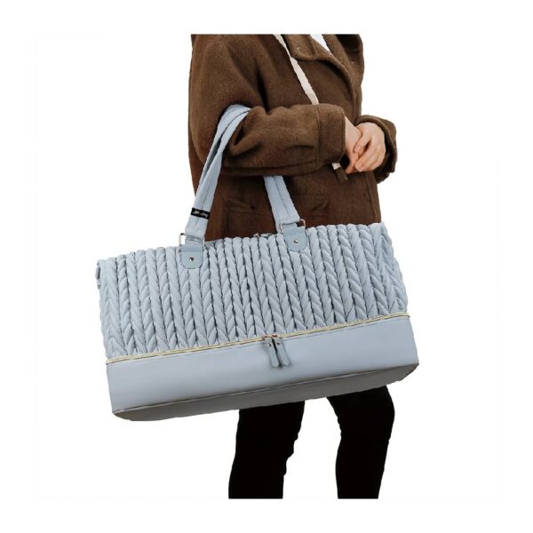 Little Story – Luxe Knit Diaper Bag with Clutch – Grey