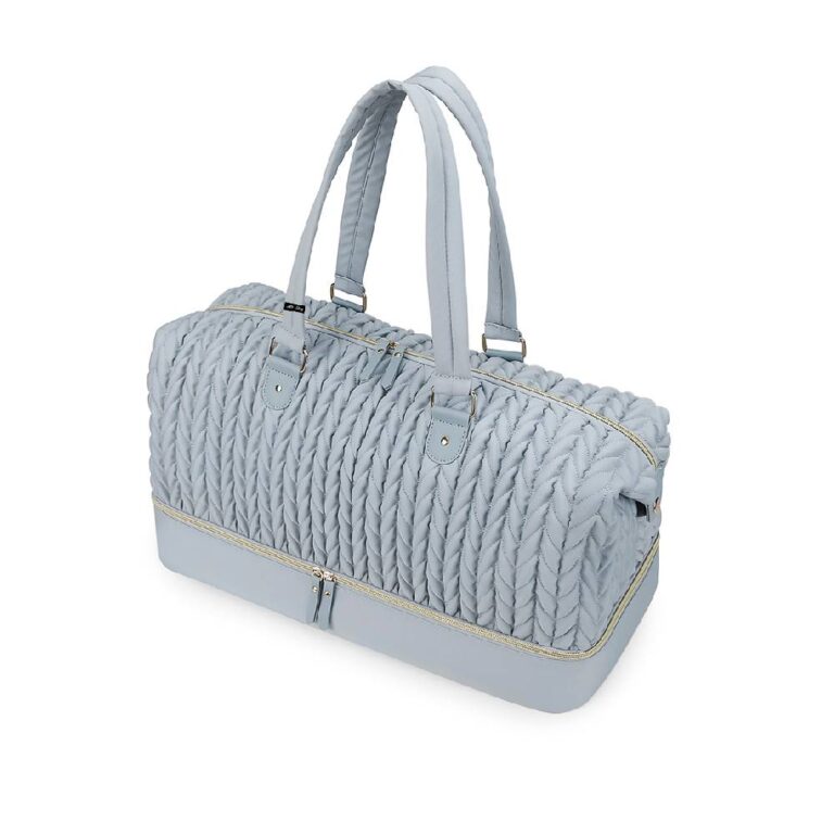 Little Story - Luxe Knit Diaper Bag with Clutch - Grey