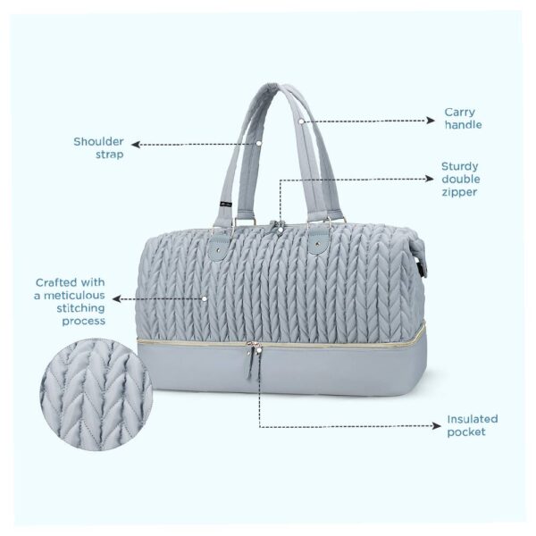 Little Story – Luxe Knit Diaper Bag with Clutch – Grey