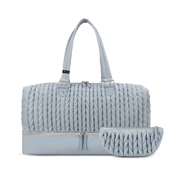 Little Story – Luxe Knit Diaper Bag with Clutch – Grey