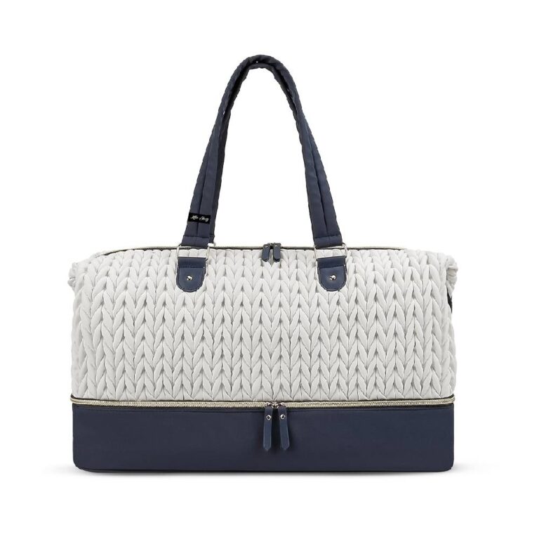 Little Story - Luxe Knit Diaper Bag with Clutch - White