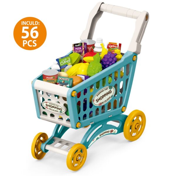 Little Story – Market Shopping Cart Toy Set (56 Pcs) – Green