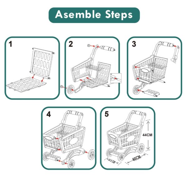 Little Story – Market Shopping Cart Toy Set (56 Pcs) – Green