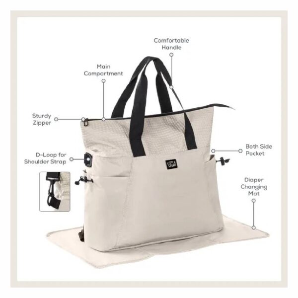 Little Story – Mommy Diaper Bag W/ Changing Mat – Beige