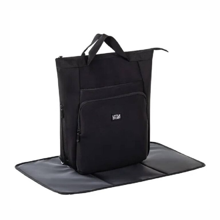 Little Story - Mommy Diaper Bag W/ Changing Mat – Black