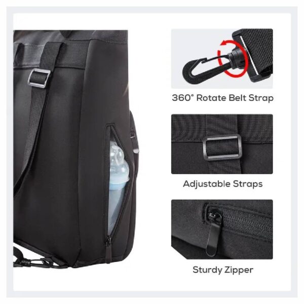 Little Story – Mommy Diaper Bag W/ Changing Mat – Black