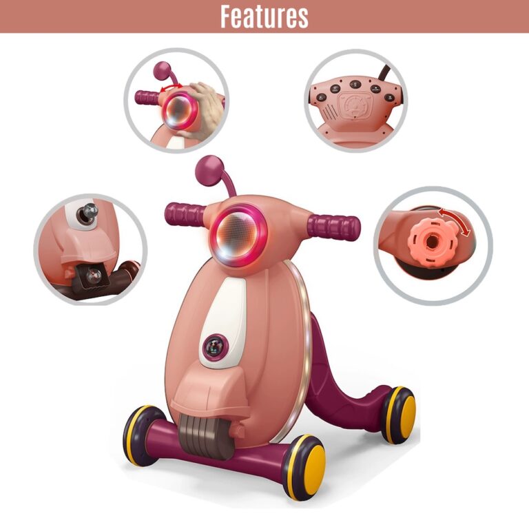 Little Story - Multifunctional Baby Walker W/Light & Music - Pink