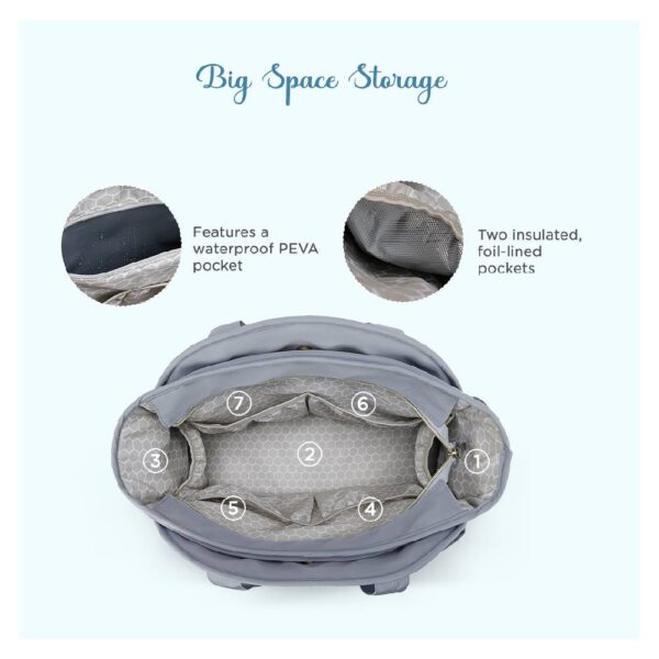 Little Story – Nova Tote with Pacifier Pod – Grey