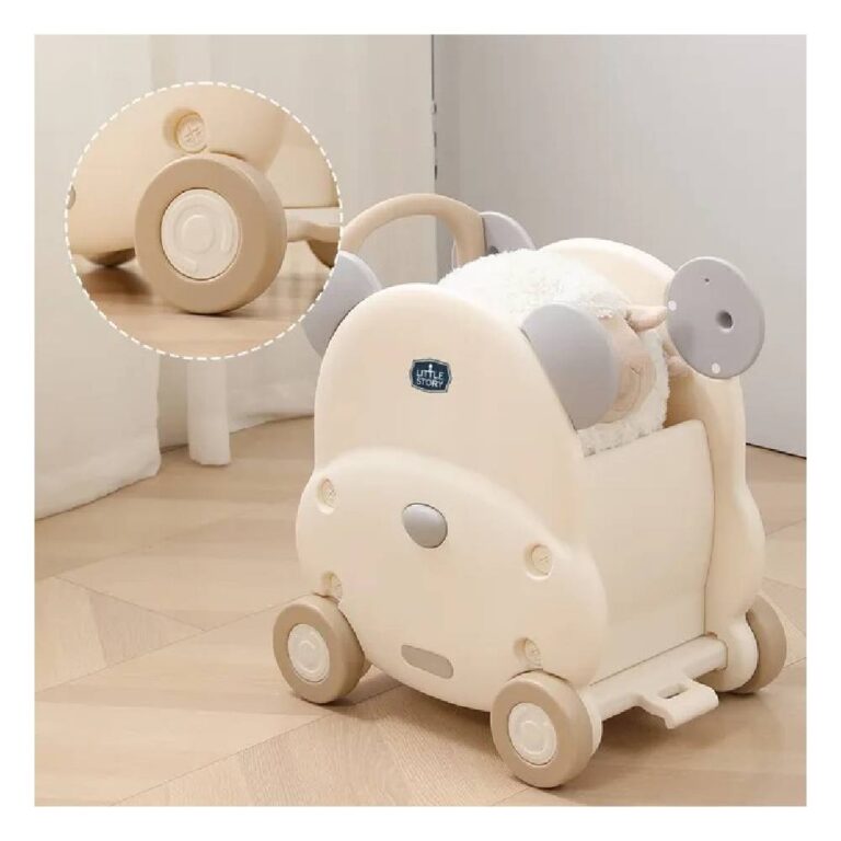 Little Story - Portable Kids Toys Shopping/Storage Cart - Bear Beige