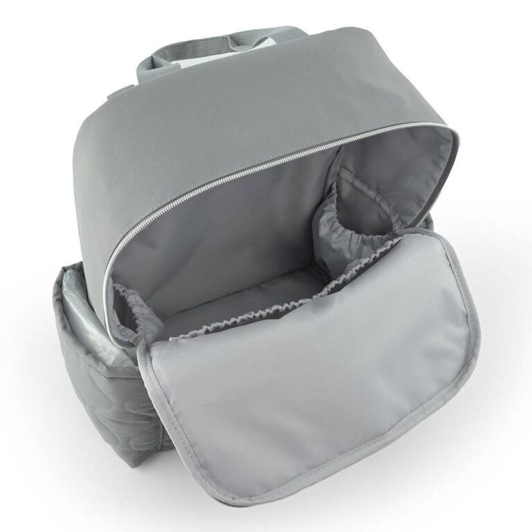 Little Story - Quilted Diaper Backpack w/ Changing Mat - Gray