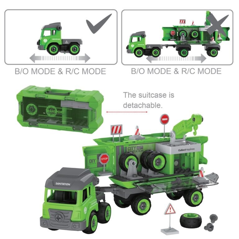 Little Story - Sanitation Truck With 2 Mini Truck - Green