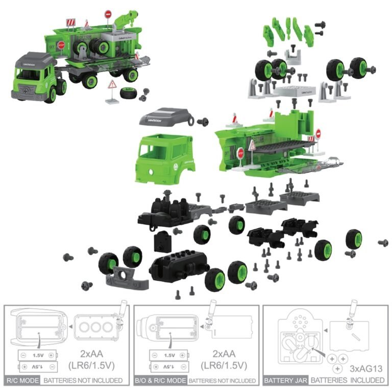 Little Story - Sanitation Truck With 2 Mini Truck - Green