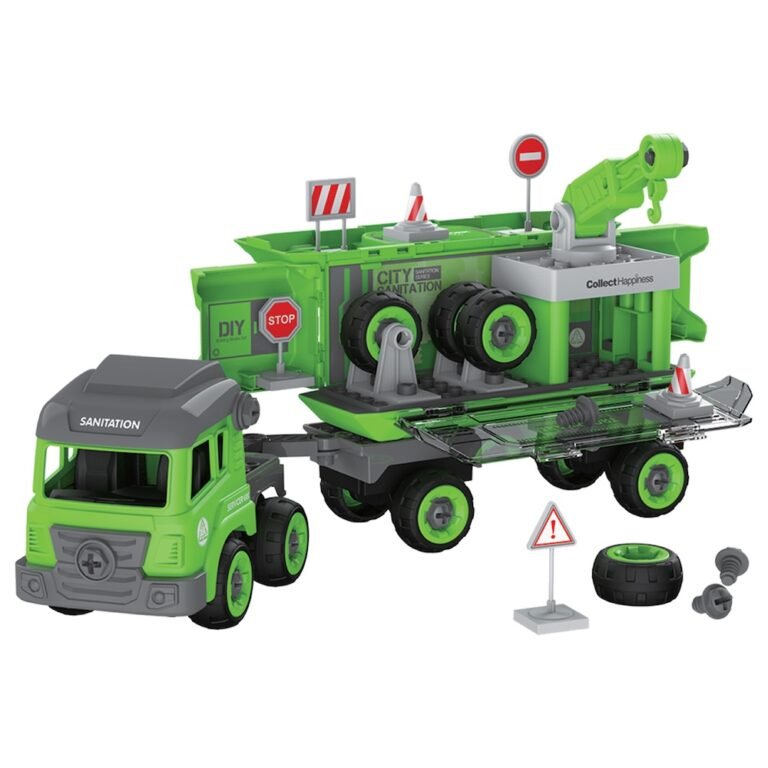 Little Story - Sanitation Truck With 2 Mini Truck - Green