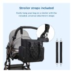 Little Story Set of 7 – Quilted Diaper Bag with Stroller Straps and Changing Mat – Black