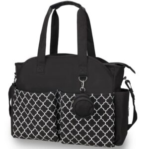 Little Story Signature Black Diaper Bag – Insulated Pockets, Changing Mat, 15L Capacity