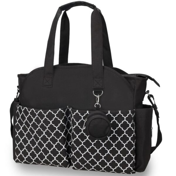 Little Story Signature Black Diaper Bag – Insulated Pockets, Changing Mat, 15L Capacity