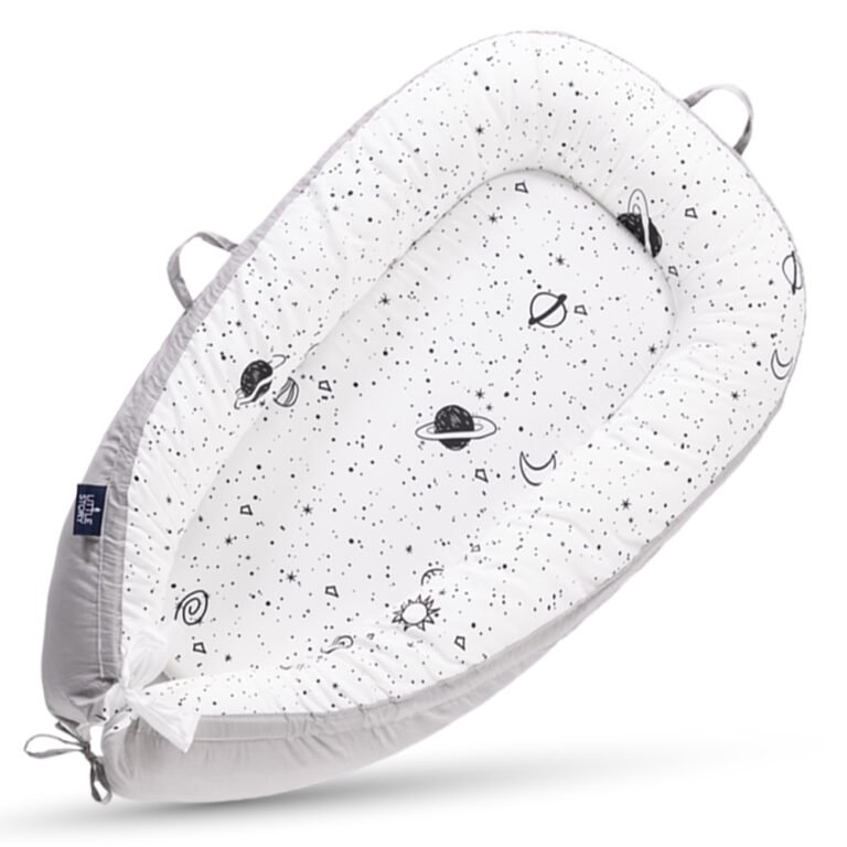 Little Story Soft Breathable Fiberfill Newborn Lounger Bed - Galaxy