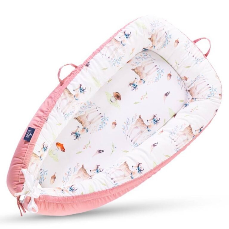 Little Story Soft Breathable Fiberfill Newborn Lounger Bed - Reindeer